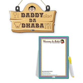 Daddy Da Dhaba Printed Wall Hanging and Mummy Da Dhaba Printed Instruction Board For Mom & Dad